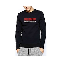 Predator Hunting Grounds Baskılı Siyah Erkek Örme Sweatshirt