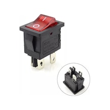 Mr-119 Mini Kırmızı Işıklı Anahtar On-off 4p Kırmızı