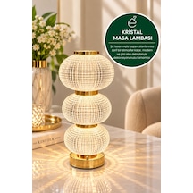 Evonıta Kristal Led Masa Lambası Gold Dekoratif Işıltılı Abajur Modern Salon Ve Komodin Lambası 58599687