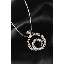 Zirkon Taş Detaylı Italyan Tasarımı 925 Ayar Gümüş Lüks Spiral Ko