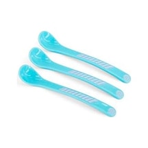 3 Lü Bebek Kaşığı Seti Mavi 6+ Ay Açık Ahşap