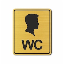 Wc Bay Tuvalet Kapı Duvar Uyarı - Yönlendirme Levhası Altın (537901819)