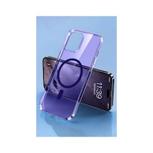 Apple İphone 14 Pro Max Kılıf Tron Şeffaf Magsafe Kapak - Derin Mor 0.2M-Çok Renkli