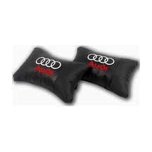 Audi Araca Özel Nakışlı Oto Deri Boyun Yastığı