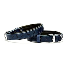 Doggie Comfort Deri Kemik Desenli Köpek Boyun Tasması Medium Mavi 2x35-40 Cm Çok Renkli