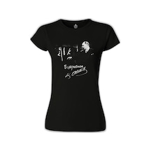 Başöğretmen Atatürk - Kadın Siyah Tshirt 001