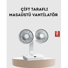 Kablosuz Usb Şarjlı 720 Döner Masaüstü Fan Çift Taraflı Serinlik Ve Gece Lambası
