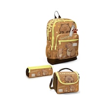 Coral High Kids Kapibara Desenli 3 Lü Okul Çanta Seti Set0123783 Kahverengi