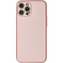 Muratech Newface Apple iPhone Uyumlu  12 Pro Max Kılıf Coco Karbon Silikon - Pembe