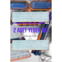 2 Adet Yedek Bez - Sadece Bez - Kendinden Sıkmalı Mop Yedek Bezi - Mikrofiber Yedek Bez Gri - Beyaz