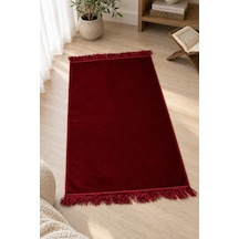 Düz Velur Kadife Seccade 70x110 Cm Bordo