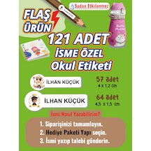 Okul Etiketi Kalem Defter Etiketi Kral Çocuk Özel Isim Yazılabilen Etiket - 121adet