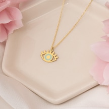 Dkmn Gümüş Gümüş Kolye Mineli Göz Kolye