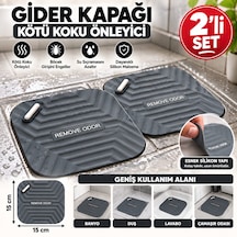 2'li Kötü Koku Önleyici Silikon Mat Banyo Mutfak Lavabo Balkon Gider Tıpası Kapağı Böcek Önleyici Ve Koku Giderici Kapak Gri Renk 1 Adet