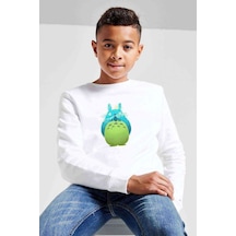 Tshirthane Komşum Totoro Baskılı Unisex Çocuk Beyaz Sweatshirt (534769808)