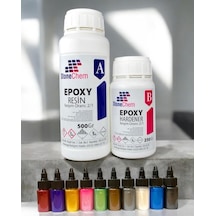 Ultra Şeffaf Parlak Epoksi Reçine 750 Gr + 10 Renk Sıvı Sedefli P