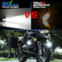YENİ NESİL MOTOSİKLET LED SİS FARI -MOD SEÇENEKLİ  BEYAZ + SARI