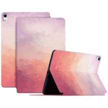 iPad Uyumlu Air 2020 / 2022 Suluboya Deseni Koruyucu Kılıf, Stant Ve Otomatik Uyanma / Uyku İle Şok Geçirmez Pu Deri Tablet Kasası
