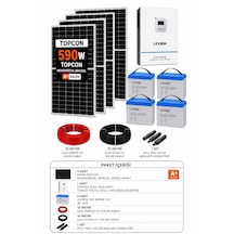 4x590w Güneş Paneli + Lexron 3kva 3000w Mppt + 4x105ah Jel Akü Solar Enerji Paketi