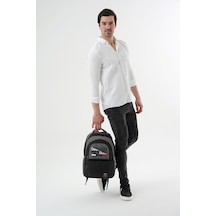 Benittokids Cambridge Polo Club Minimalist Tasarım Unisex Çok Gözlü Sırt Çantası Gri