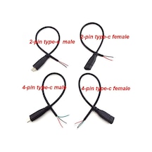 2-pin 4-pin Tel Hattı Mikro Usb Diy 2.0 Erkek Kadın Tip-c C Şarj Kablosu Güç Kaynağı Konnektör Uzatma Tamir Kablosu 4pin Mirco Male