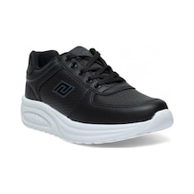 Parley 722-26 Deri Anatomik Bağcıklı Kadın Sneaker Siyah Beyaz Siyah