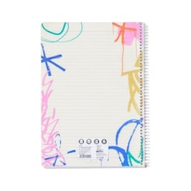 Grafiti Spiralli Defter, A4, 120 Yaprak, 70g Kağıt, Çizgili, 500 Mikron Pp Kapak, Pet Spiralli, Dayanıklı Ve Kullanışlı