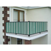 Ceylan Home Balkon Demiri Perdesi Bağcıklı Yeşil Çizgili 600X80