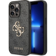 Apple Uyumlu iPhone 14 Pro Max Kılıf Guess Pu Deri Büyük Metal Logo Dizaynlı Kapak