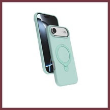 Storeşahin Apple Apple iPhone 17 Uyumlu Air Uyumlu Regal Magsafe Standlı Kapak - Su Yeşili Shn0720