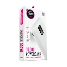 Powerway 10.000 Mah Dijital Göstergeli Kablolu İnce Tasarim Powerbank Tx108