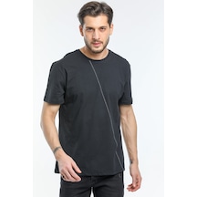 Erkek Bisiklet Yaka Slim Fit Ön Çöp Dikiş Garni Tişort Spr21y01 001