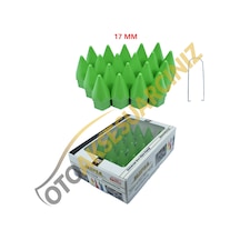 A Kalite Mefsa Bijon Kapağı Sivri 17 Mm Yeşil 20 Li Set
