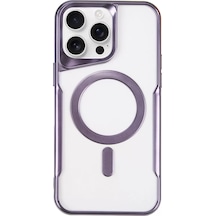Newface Apple İphone 16 Pro Kılıf Boyi Magsafe Silikon Kapak - Derin Mor