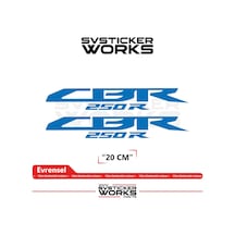 Honda Cbr 250r Sticker Uyumlu Yazı Yüksek Kalite Özel Kesim Folyo 2'li Set Mavi
