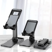 Torima Jx-019 Cep Telefonu Standı Açı Yüksekliği Ayarlanabilir Masa İçin Cep Telefonu Tablet Standı Katlanabilir Taşınabilir Siyah