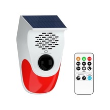 Solar Sesli Işıklı Alarm Sistemi 120db Hareket Sensörlü Kablosuz Güvenlik Alarmı Uzaktan Kumandalı