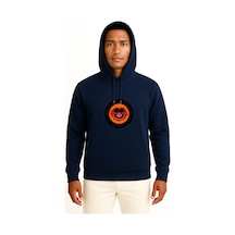 Bahriyeli Collection Kapüşonlu Emotional Support Animal Göğüs Baskılı Unisex Sweatshirt Lacivert