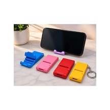 Veriqo 3d Katlanabilir Telefon Standı Mini Telefon Tutucu Katlanır Masaüstü Telefon Standı Anahtarlıklı Pembe
