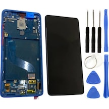 Xiaomi Mi 9t Uyumlu Çıtalı Servis Lcd Ekran Dokunmatik Mavi + Tamir Seti