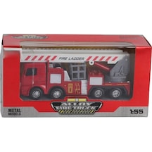 Mey İthalat 8828 1 55 Metal Kutulu İtfaiye Aracı Kırmızı
