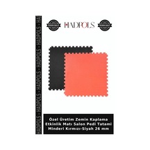 Özel Üretim Zemin Kaplama Etkinlik Matı Salon Pedi Tatami Minderi Kırmızı-siyah 26 Mm Kırmızı - Siyah