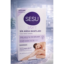 Sesu Sir Ağda Bantları 32 Adet Vegan Formula Tüm Vücut Yüz İçin Soğuk Ağda Bandı