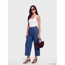 Lcw Jeans İndigo Beli Lastikli Barrel Fit Kadın Jean Pantolon