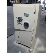 Mywondry Çelik Para Kasası 85 Cm Elektronik Şifreli Krem Beyaz Ya