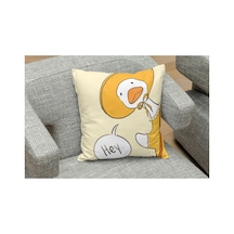0wl Bag Sevimli Ördek Desenli Kare Yastık Kılıfı Çok Renkli