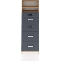 Arges Dolap 2 Raflı 5 Çekmeceli 60x30x182 Çam-antrasit Çam Arges Dolap 2 Raflı 5 Çekmeceli 60x30x182 Çam-antrasit Çam