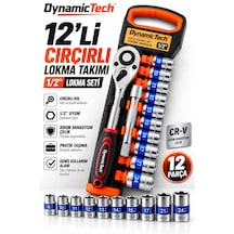 12'li 1/2 Çırçırlı Lokma Takımı 8-24 Mm Krom Vanadyum Çelik Profesyonel Set
