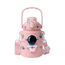 316 Paslanmaz Çelik Astronot Yalıtım Kupası Kış Çocuk Su Isıtıcısı 850ml L0oqvı Pembe