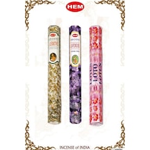 Hem 3'Lü Set 60 Adet Yasemin,Lavanta,Lotus Aromalı Çubuk Tütsü - (513921911)